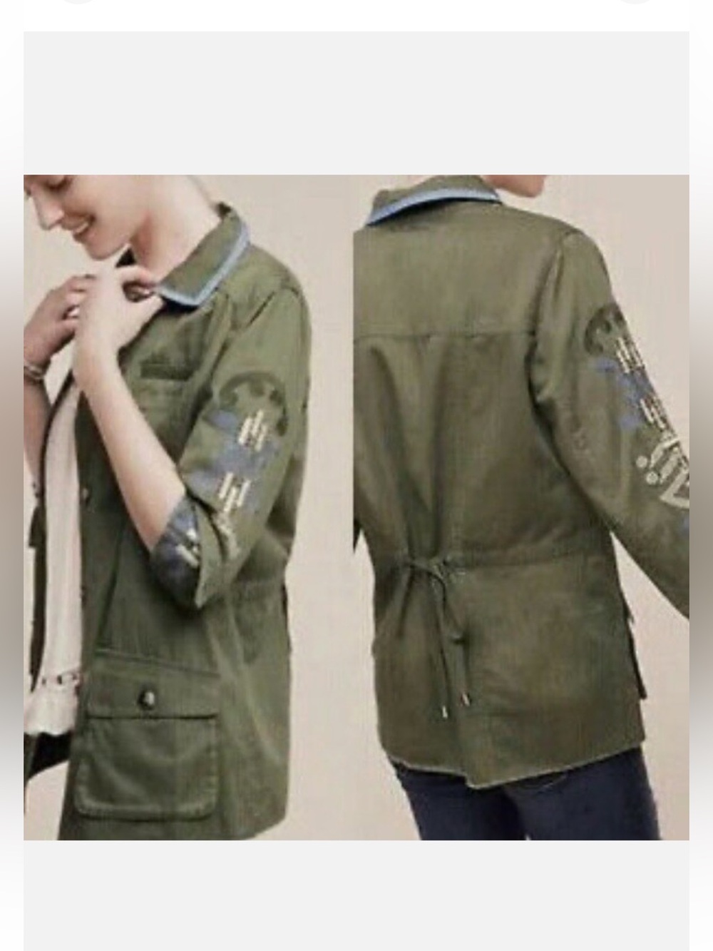 Anthropologie-Hei Hei Adventurer Olive Green Utility Jacket, Size M, EUC